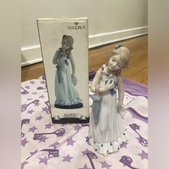 Josephine With Umbrella Mallorca by Studio Porcelain Figurine Girl Hat Glossy - Picture 8 of 8